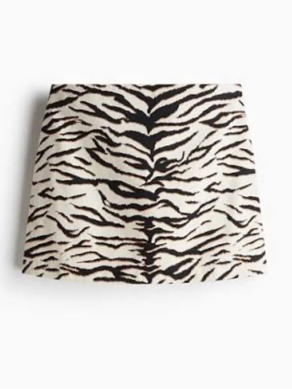 H&M Cream and Black Zebra Print Mini Skirt
